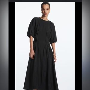 GATHERED MIDI DRESS Black | Womens COS Dresses